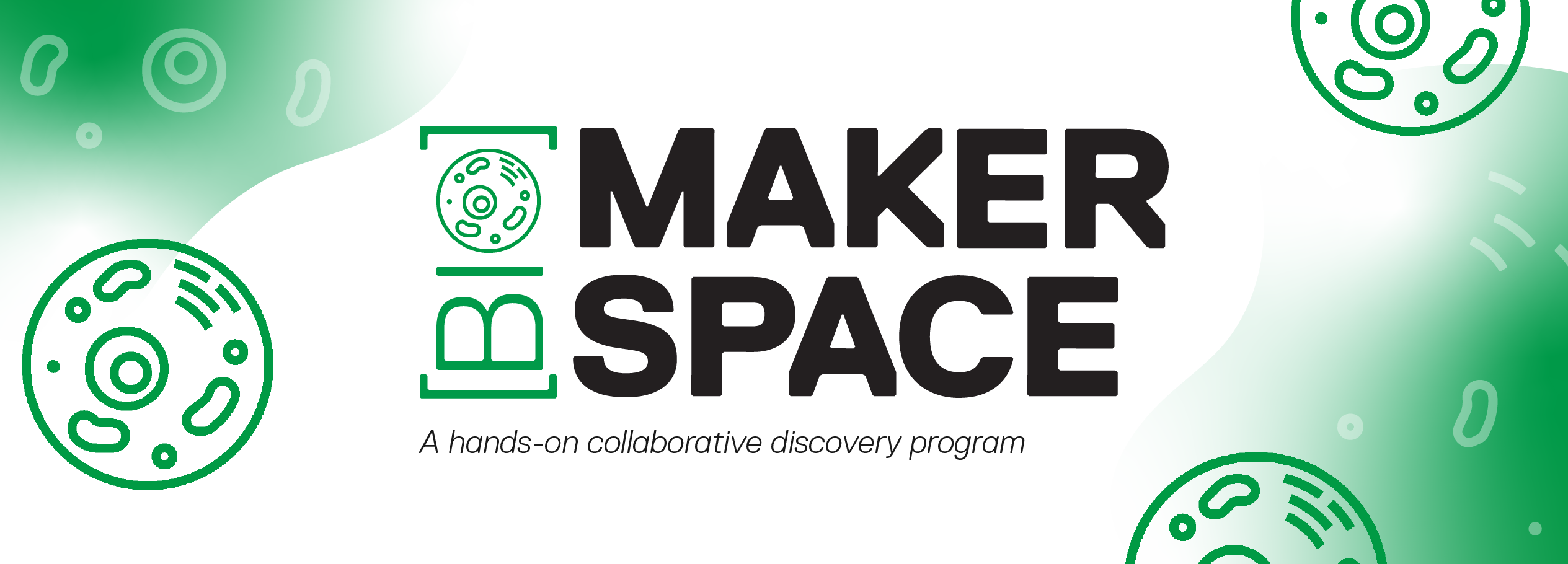 Title banner that reads: Biomakerspace - collaborative entrepreneurial lab-based projects